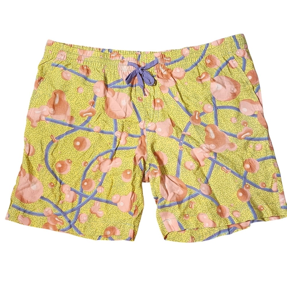 Earthbound Boundless Pull On Drawstring Shorts Yellow Pockets Beach Coastal XL